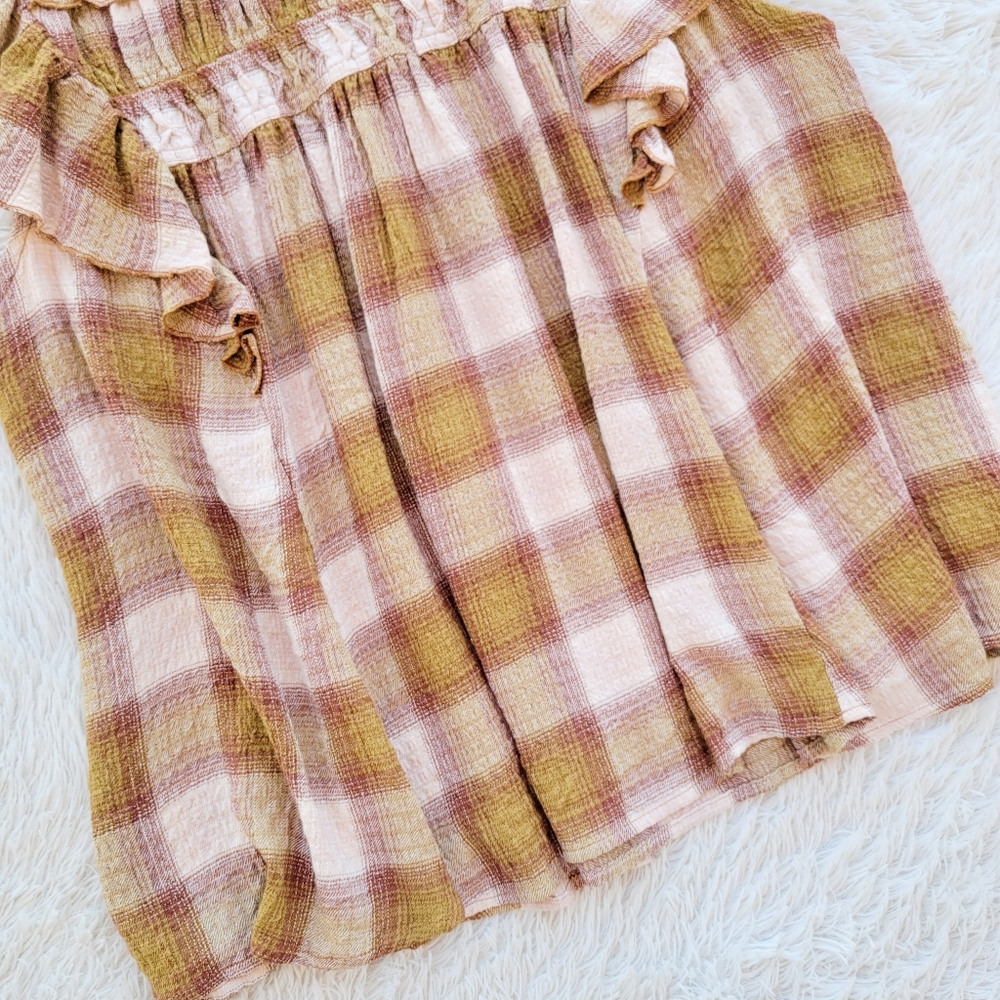 Free People Not‎ Your Average Girl Plaid Top - Picture 4 of 6